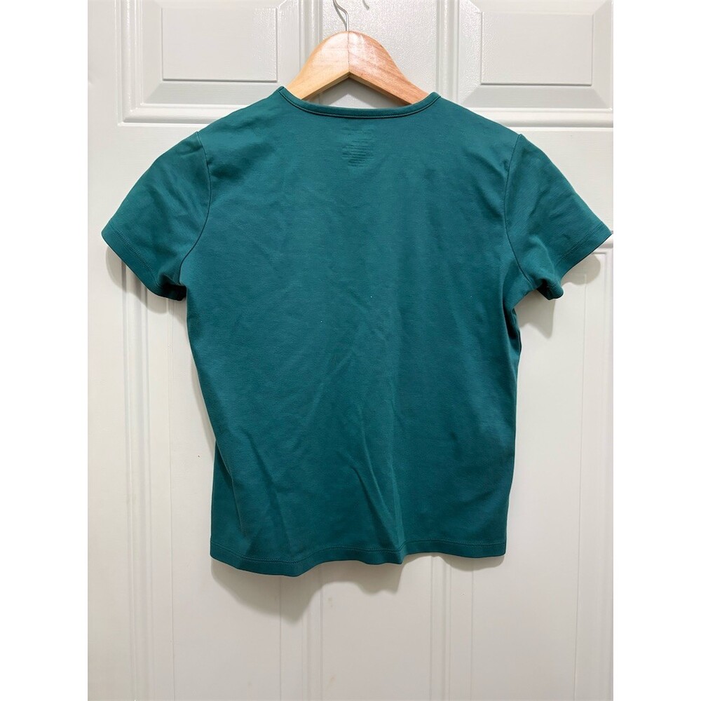 L.L.Bean T-Shirt Womens XS Petite Teal Green Crew Neck Short Sleeve Casual - Picture 4 of 6
